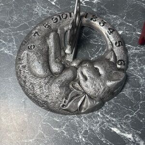 Vintage Carson 1992 Cast Metal Cat And Mouse Sundial  Wall Hanging